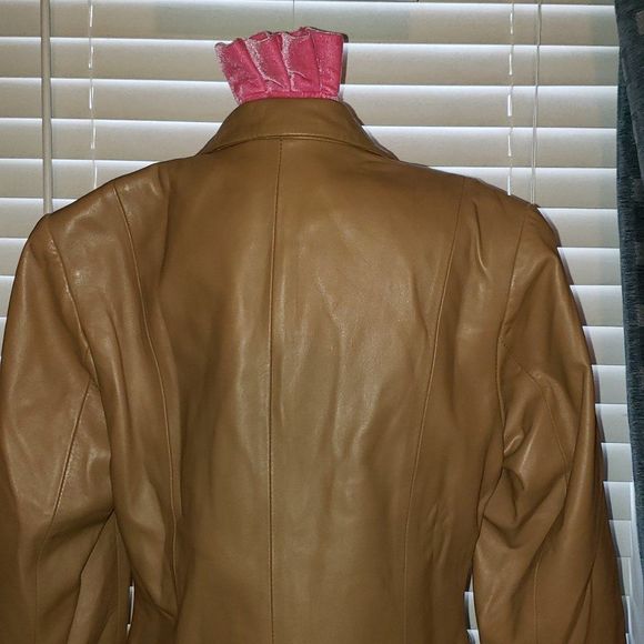 FF FINITY STUDIO WOMENS GENUINE BUTTON LINED LEATHER JACKET SMALL - Picture 3 of 4